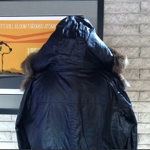 New Marc New York Lauren Coated Cotton Anorak Shiny L Winter Coat Snow Heavy - Picture 6 of 8